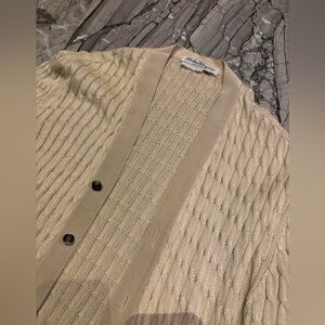 Salvatore Ferragamo cable-knit cardigan sweater gilet - medium